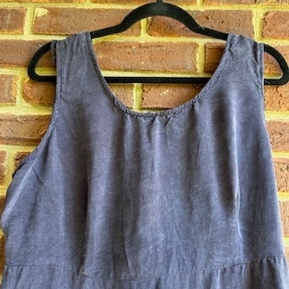 K Studio Maxi Dress‎ Sleeveless Casual Zip Back Blue Dress Suede Like Size 18 - Picture 2 of 6